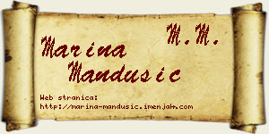 Marina Mandušić vizit kartica